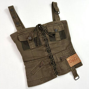 2003 D&G archival green cargo corset top